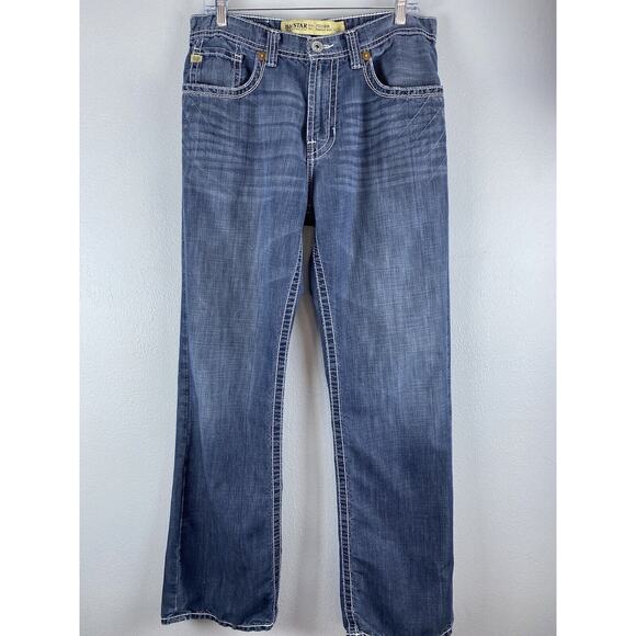 Big Star Mens Blue Denim Jeans Pioneer Regular Bootcut Size 34R Actual 34 X 30 - Picture 1 of 12